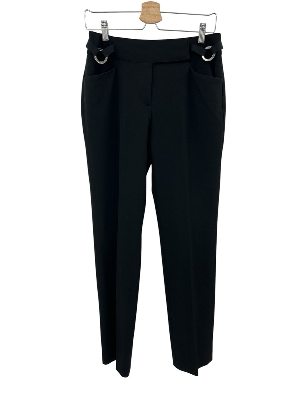 Nine West Black Tailored Dress Pants with Ring-Detail on Waist